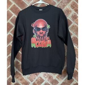 Dennis Rodman Rodzilla Sweatshirt Crewneck Black Red Mens Size Small